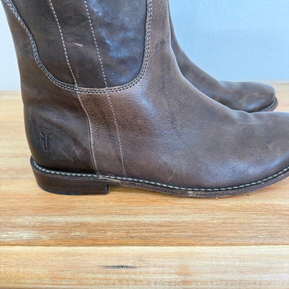 Frye Paige Tall Riding Knee High Boots Women's Brown Leather Size 9 - Picture 12 of 16